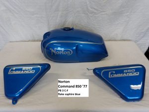Norton Command 850 in PB-3C-F flake saphire blue RH-Lacke Lackiererei Motorradlackierung